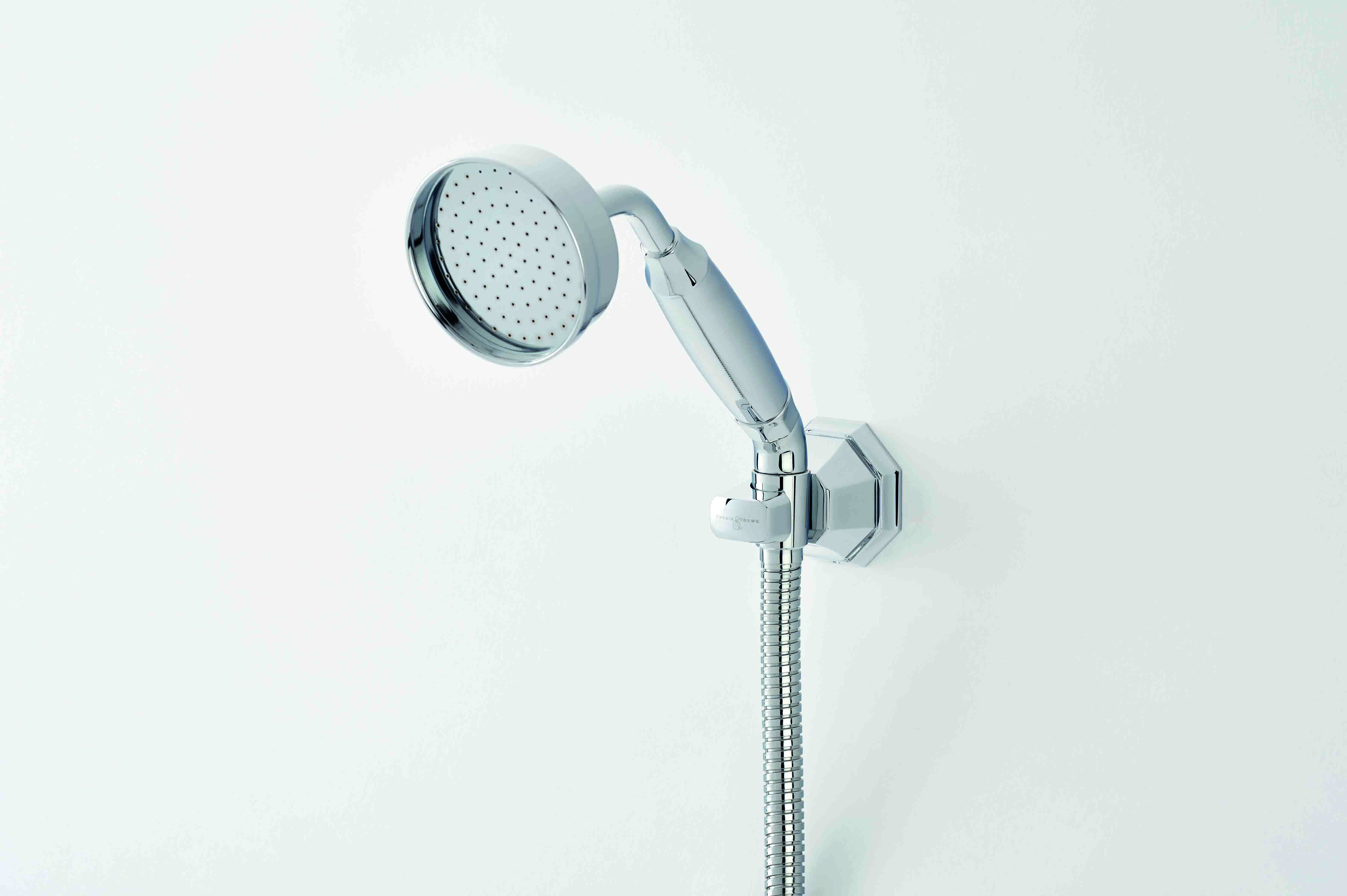 Deco Fixed Parking Bracket and Handshower - Chrome