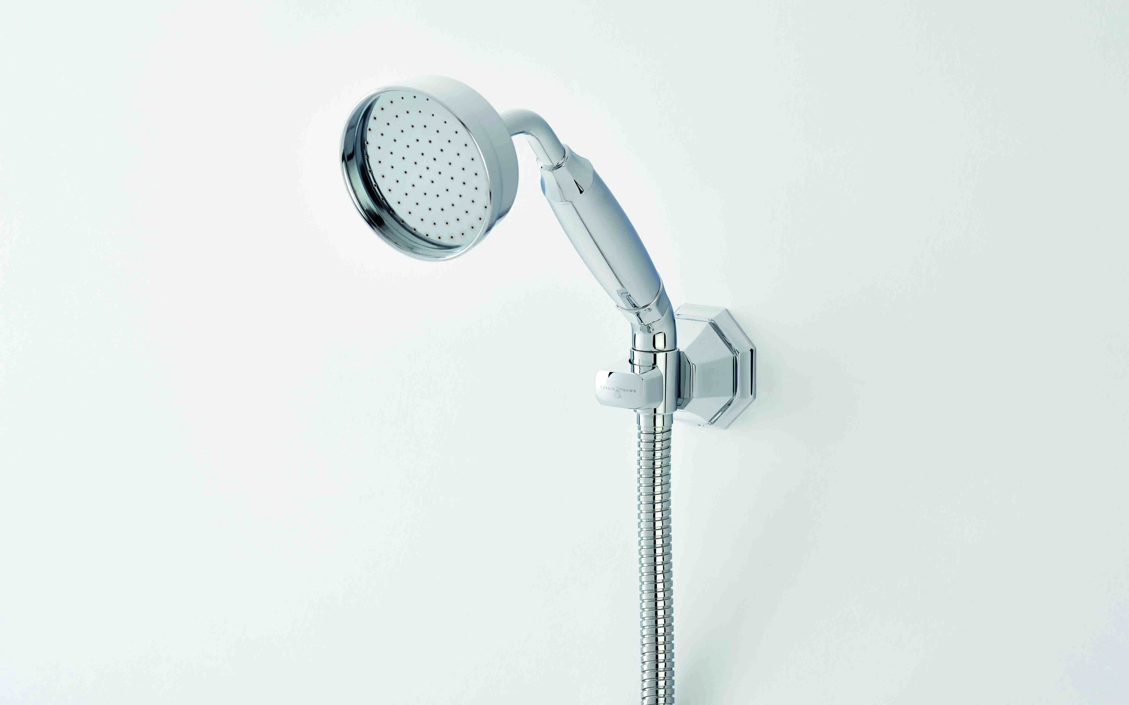 Deco Fixed Parking Bracket and Handshower - Chrome