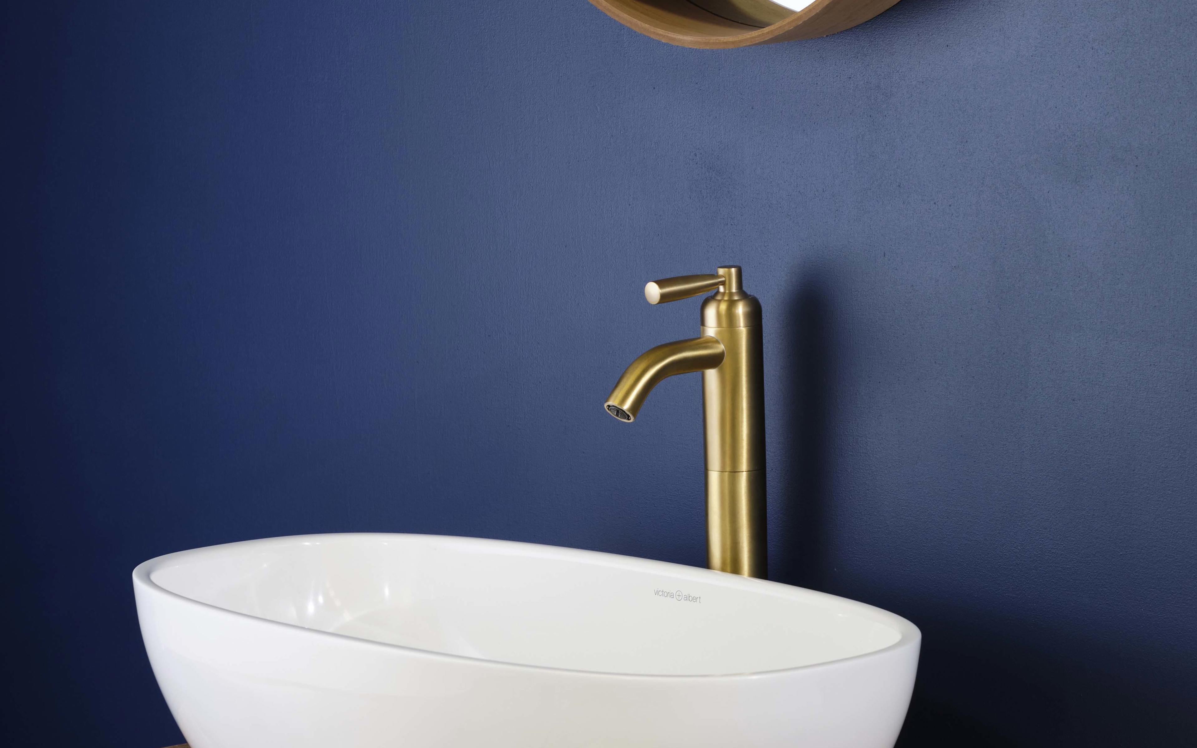 Langbourn Tall Single Lever Basin Mixer - Satin Brass