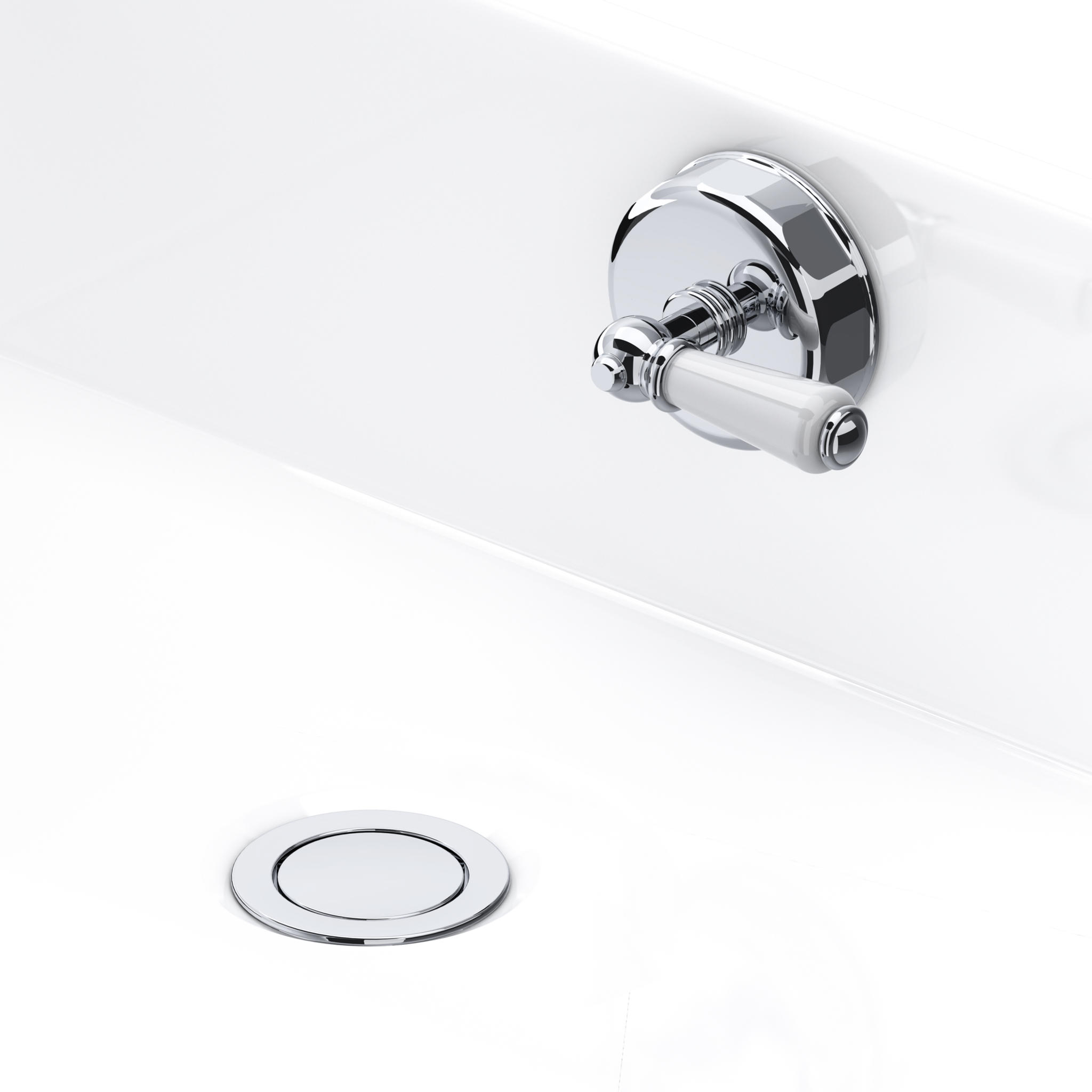 Combined Pop-Up Waste and Overflow with Concealed Pipes - 900mm