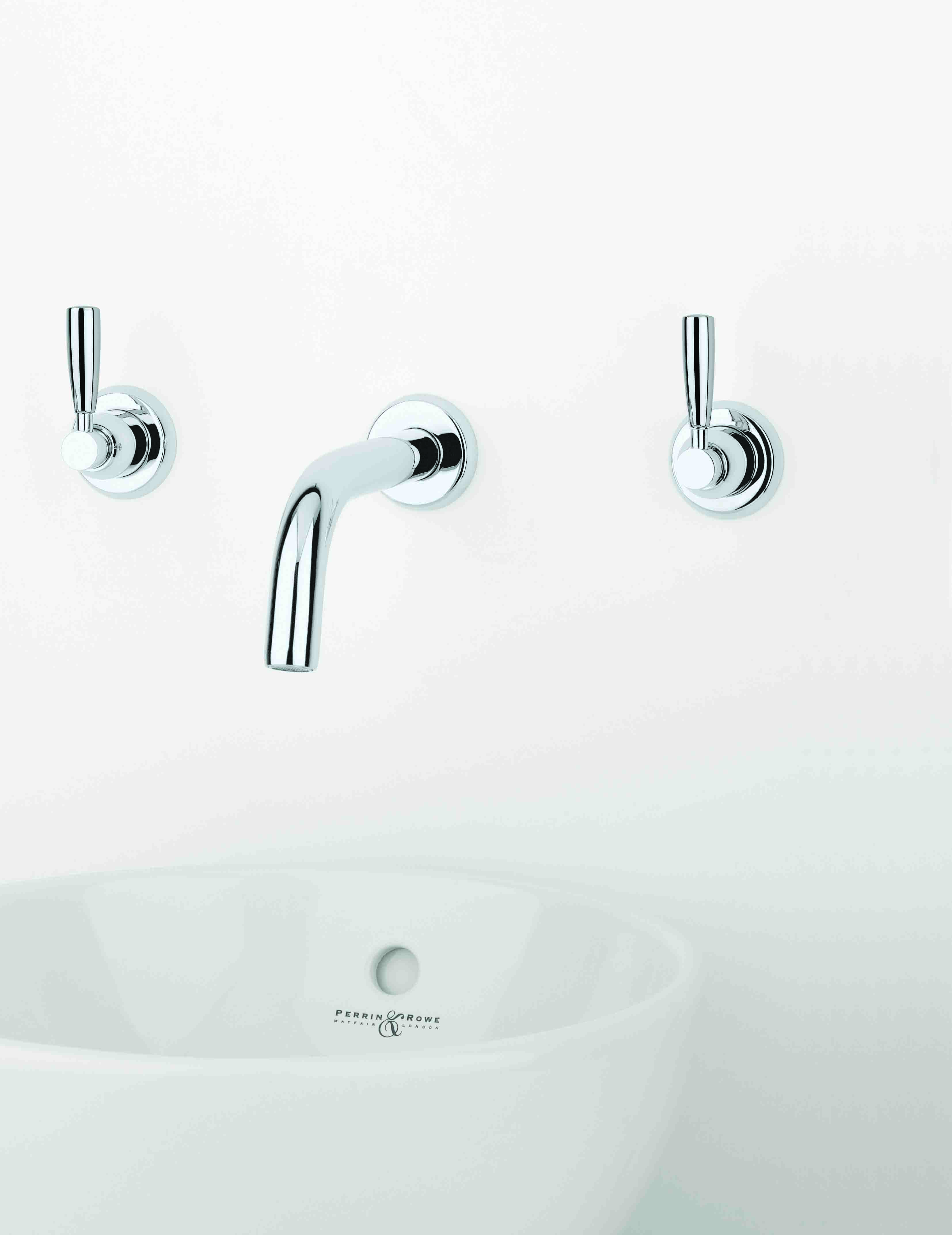 Langbourn Wall-Mounted Three-Hole Basin Set - Chrome